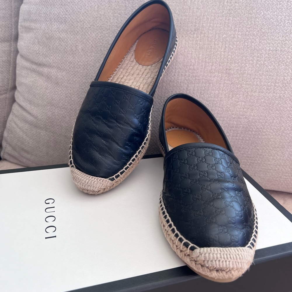 Authentic Gucci Espadrilles Microguccissima Leath… - image 3